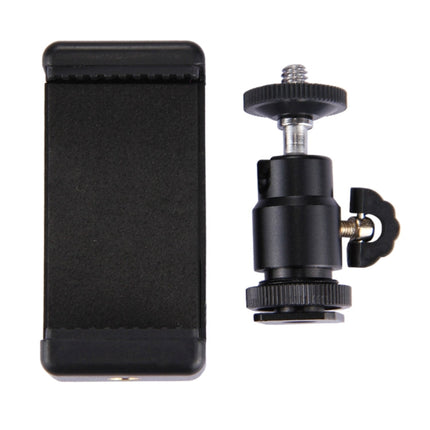 PULUZ 1/4 inch Hot Shoe Tripod Head +  Tripod Stand Clamp for iPhone, Samsung, Huawei, HTC, 5.5cm - 8cm Width Smartphones