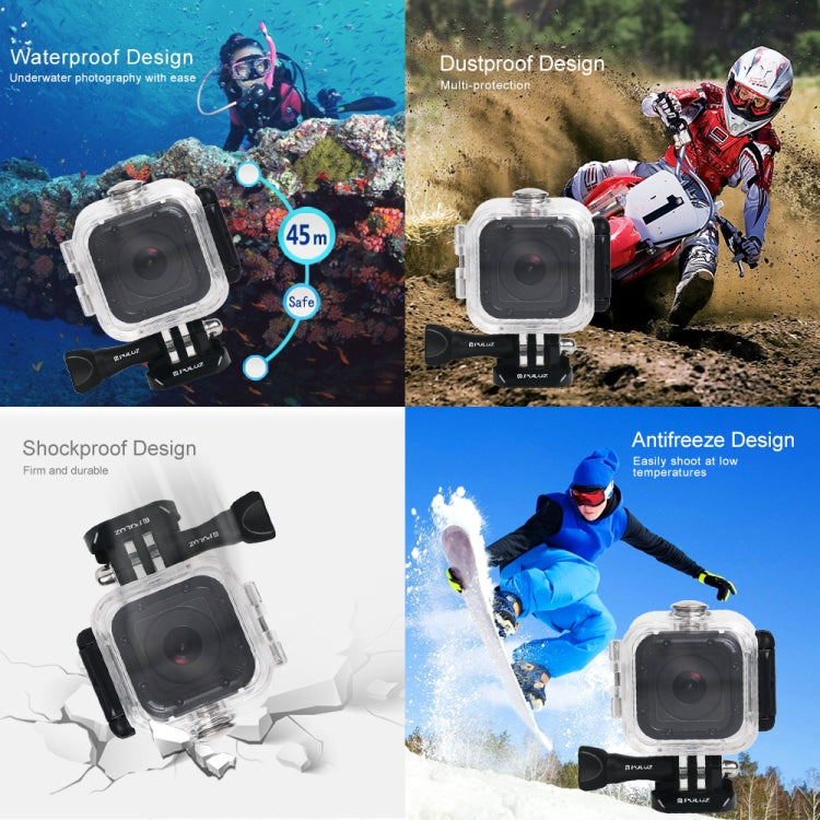 PULUZ 45m Underwater Waterproof Housing Diving Protective Case for GoPro HERO5 Session /HERO4 Session /HERO Session, with Buckle Basic Mount & Screw