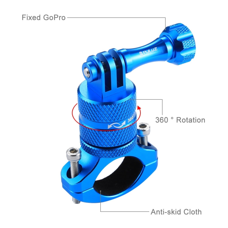 PULUZ 360 Degree Rotation Bike Aluminum Handlebar Adapter Mount with Screw for GoPro, Insta360, DJI and Other Action Cameras, AE Stock (Blue), US Stock (Red), China Stock (Red), US Stock (Blue), China Stock (Blue), US Stock (Black), China Stock (Black)