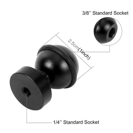 PULUZ CNC Aluminum Ball Head Adapter Mount for GoPro, Insta360, DJI and Other Action Cameras, Diameter: 2.5cm, CNC Aluminum (Black), CNC Aluminum (Red)