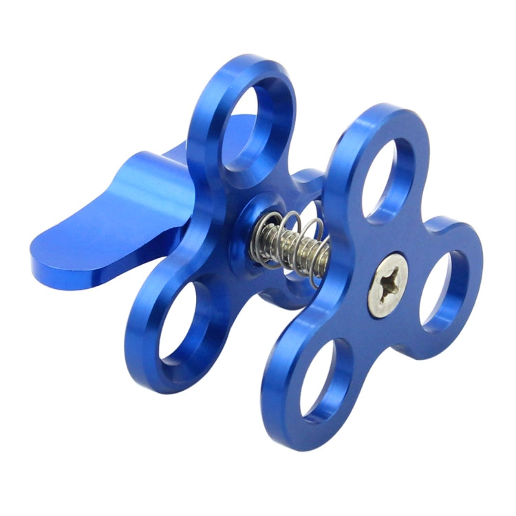 PULUZ Triple Ball Clamp Close Hole Diving Camera Bracket CNC Aluminum Spring Flashlight Clamp for Diving Underwater Photography System, Triple Ball Close Hole(Black), Triple Ball Close Hole(Blue), Triple Ball Close Hole(Red