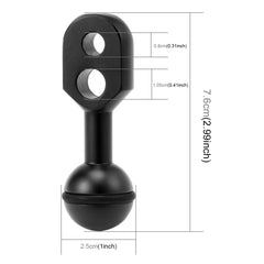 PULUZ Light Diving Aluminum Alloy Clamp Ball Head Mount to YS Head Adapter