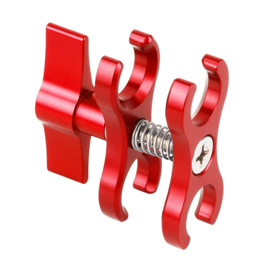 PULUZ Dual Ball Clamp Open Hole Diving Camera Bracket CNC Aluminum Spring Flashlight Clamp for Diving Underwater Photography System, Dual Ball Open Hole(Red), Dual Ball Open Hole(Black), Dual Ball Open Hole(Blue)
