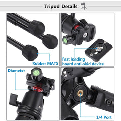 PULUZ  Pocket Mini Microspur Photos Magnesium Alloy Tripod Mount with 360 Degree Ball Head  for DSLR &  Digital Camera, Adjustable Height: 24.5-57cm, Load Max: 3kg, Microspur Tripod