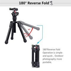 PULUZ  Pocket Mini Microspur Photos Magnesium Alloy Tripod Mount with 360 Degree Ball Head  for DSLR &  Digital Camera, Adjustable Height: 24.5-57cm, Load Max: 3kg, Microspur Tripod