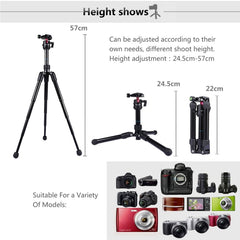 PULUZ  Pocket Mini Microspur Photos Magnesium Alloy Tripod Mount with 360 Degree Ball Head  for DSLR &  Digital Camera, Adjustable Height: 24.5-57cm, Load Max: 3kg, Microspur Tripod