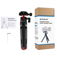 PULUZ Pocket Mini Metal Desktop Tripod Mount with 360 Degree Ball Head for DSLR & Digital Cameras, Adjustable Height: 11-21cm, Desktop Tripod with Head