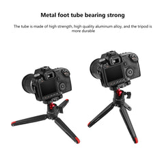 PULUZ Pocket Mini Metal Desktop Tripod Mount with 360 Degree Ball Head for DSLR & Digital Cameras, Adjustable Height: 11-21cm, Desktop Tripod with Head
