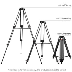 PULUZ Professional Heavy Duty Camcorder Aluminum Alloy Tripod, Tripod