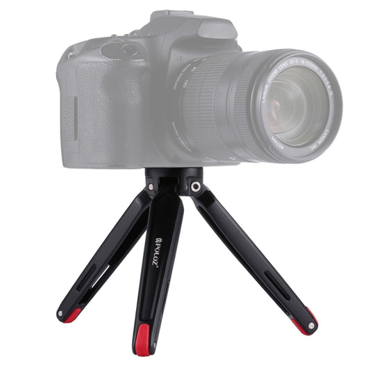 PULUZ Pocket Mini Metal Desktop Tripod Mount with 1/4 inch to 3/8 inch Thread Adapter Screw for DSLR & Digital Cameras, Adjustable Height: 4.5-15cm, Load: 20kg