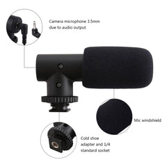 PULUZ 3.5mm Audio Stereo Recording Vlogging Professional Interview Microphone for DSLR & DV Camcorder, Smartphones, Mini Microphone