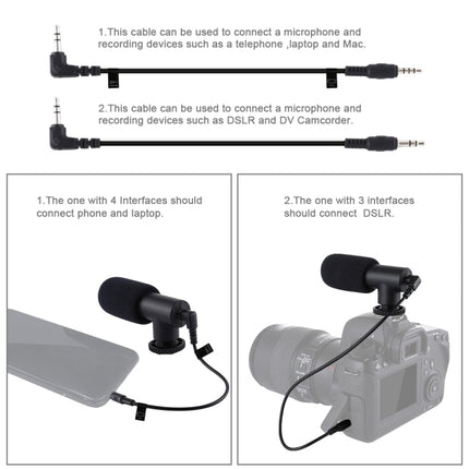 PULUZ 3.5mm Audio Stereo Recording Vlogging Professional Interview Microphone for DSLR & DV Camcorder, Smartphones, Mini Microphone