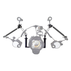 PULUZ Dual Handle Aluminium Tray Stabilizer with 2 x Dual Ball Aluminum Alloy Clamp & 2 x 7 inch Floating Arm for Underwater Camera Housings, 2 x Dual Ball(Black)