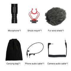 PULUZ Professional Interview Condenser Video Shotgun Microphone with 3.5mm Audio Cable for DSLR & DV Camcorder, Shotgun Microphone