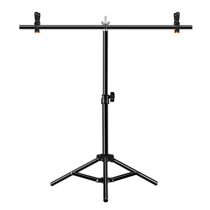 67cm T-Shape Photo Studio Background Support Stand Backdrop Crossbar Bracket with Clips, No Backdrop, Backdrop Stand