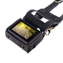 PULUZ for GoPro HERO7 Black /6 /5 Litchi Texture Genuine Leather Housing Case with Set Key Hole & Neck Strap & 52mm UV Lens, For GoPro HERO5 Black