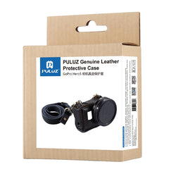 PULUZ for GoPro HERO7 Black /6 /5 Litchi Texture Genuine Leather Housing Case with Set Key Hole & Neck Strap & 52mm UV Lens, For GoPro HERO5 Black