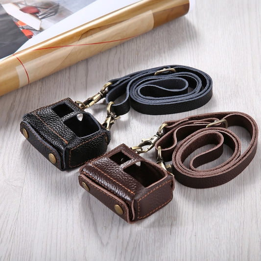 PULUZ for GoPro HERO7 Black /6 /5 Litchi Texture Genuine Leather Housing Case with Set Key Hole & Neck Strap & 52mm UV Lens, For GoPro HERO5 Black