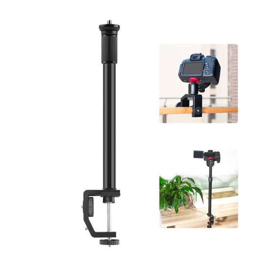 PULUZ C Clamp Mount Light Stand Extension Central Shaft Rod Monopod Holder Kits, Rod Length: 33-60cm, C Clamp Extension Rod