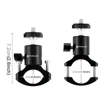 PULUZ Bike Aluminum Handlebar Tripod Ball Head Adapter Mount for GoPro HERO10 Black / HERO9 Black / HERO8 Black /7 /6 /5 /5 Session /4 Session /4 /3+ /3 /2 /1, DJI Osmo Action, Xiaoyi and Other Action Cameras, Ball Head Mount