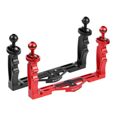 PULUZ Dual Handles Aluminium Alloy Tray Stabilizer for Underwater Camera Housings, Light Aluminium Tray Stabilizer(Red), Light Aluminium Tray Stabilizer(Black)