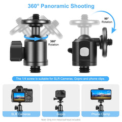 PULUZ 3/8 inch Outer Screw Metal Tripod Ball Head Adapter with Knob Lock