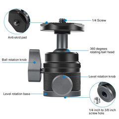 PULUZ 360 Panorama Aluminum Alloy Tripod Ball Head Adapter with Knob Lock