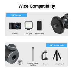 PULUZ 360 Panorama Aluminum Alloy Tripod Ball Head Adapter with Knob Lock