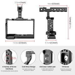 PULUZ Video Camera Cage Filmmaking Rig with Handle for Sony Alpha 7C / ILCE-7C / A7C, For Sony Alpha 7C Cage