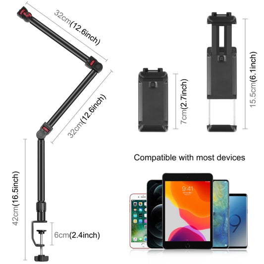 PULUZ Overhead Camera Mount C-Clamp Desk Stand Live Holder