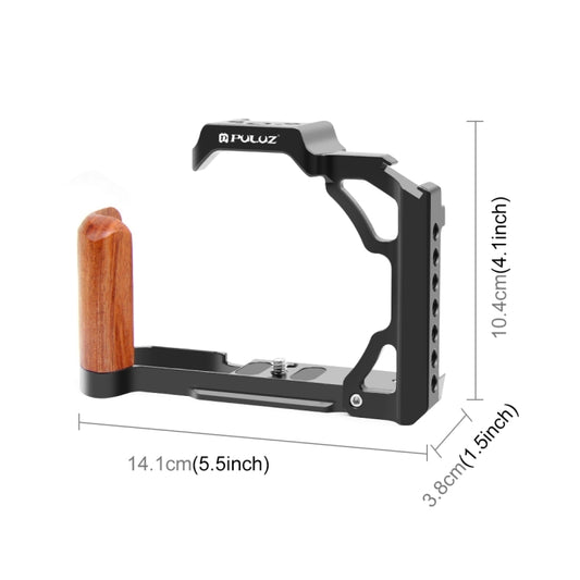 For Nikon ZFC PULUZ Wood Handle Metal Camera Cage Stabilizer Rig