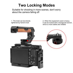 PULUZ 3/8 inch Camera Wooden Top Handle with Cold Shoe Mount, 3/8 Top Handle