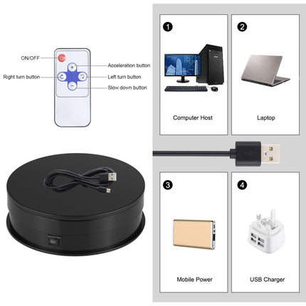 PULUZ 15cm Adjusting Speed Rotating Turntable Display Stand, Load: 3kg, 15cm Load 3kg Black, 15cm Load 3kg White