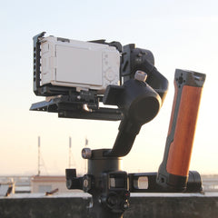 For Sony ZV-E1 PULUZ Wood Handle Metal Camera Cage Stabilizer Rig, For Sony ZV-E1