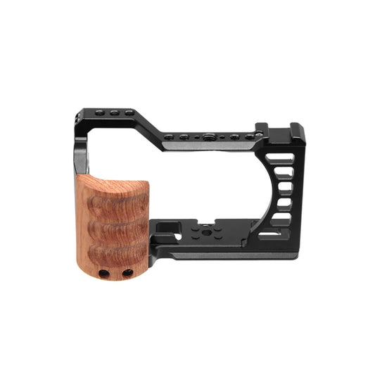 For Sony Alpha 7C / ILCE-7C / A7C PULUZ Wood Handle Metal Camera Cage Stabilizer Rig, For Sony Alpha 7C