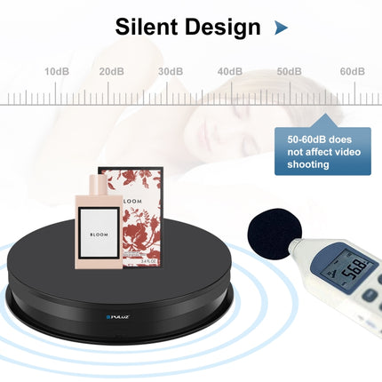 PULUZ 30cm Adjusting Speed Rotating Turntable Display Stand, Load 10-15kg, EU Plug, 30cm Load 10-15kg Black EU Plug, 30cm Load 10-15kg White EU Plug