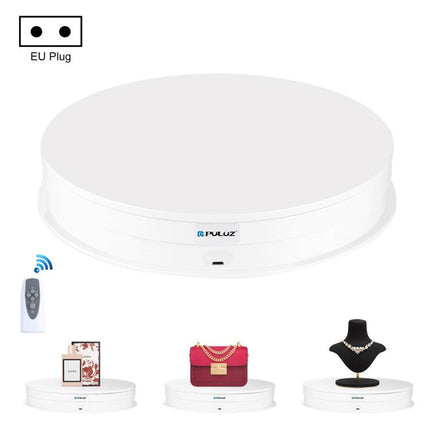 PULUZ 30cm Adjusting Speed Rotating Turntable Display Stand, Load 10-15kg, EU Plug, 30cm Load 10-15kg Black EU Plug, 30cm Load 10-15kg White EU Plug