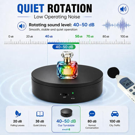 PULUZ 15cm Electric Rotating Display Turntable, 360 Degree Clockwise / Counterclockwise Props Turntable for Photography, Load 1-5kg, 15cm