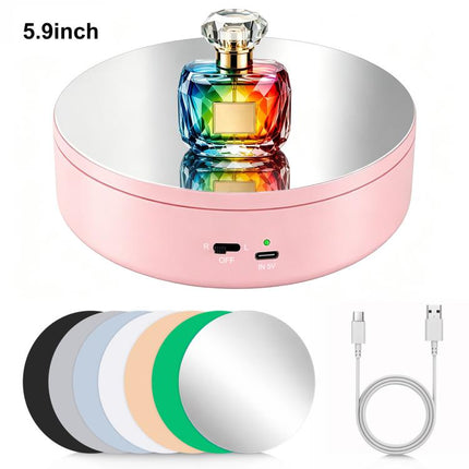 PULUZ 15cm Electric Rotating Display Turntable, 360 Degree Clockwise / Counterclockwise Props Turntable for Photography, Load 1-5kg, 15cm
