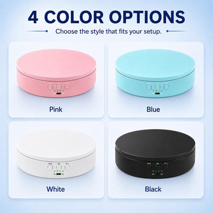 PULUZ 20cm Electric 360 Degree Rotating Display Stand Turntable, Speed / Angle / Direction Adjustable, Load 5-10kg, 20cm