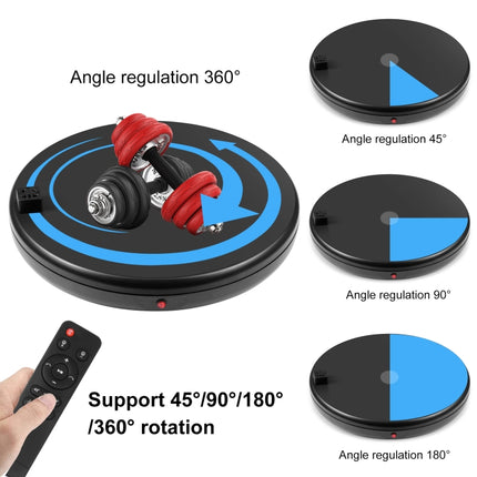 PULUZ 45cm Remote Control Adjusting Speed Rotating Turntable Display Stand with Power Socket, Black, Load 100kg, 45cm Load 100kg Black US Plug with Power Socket, 45cm Load 100kg Black UK Plug with Power Socket                                           ...