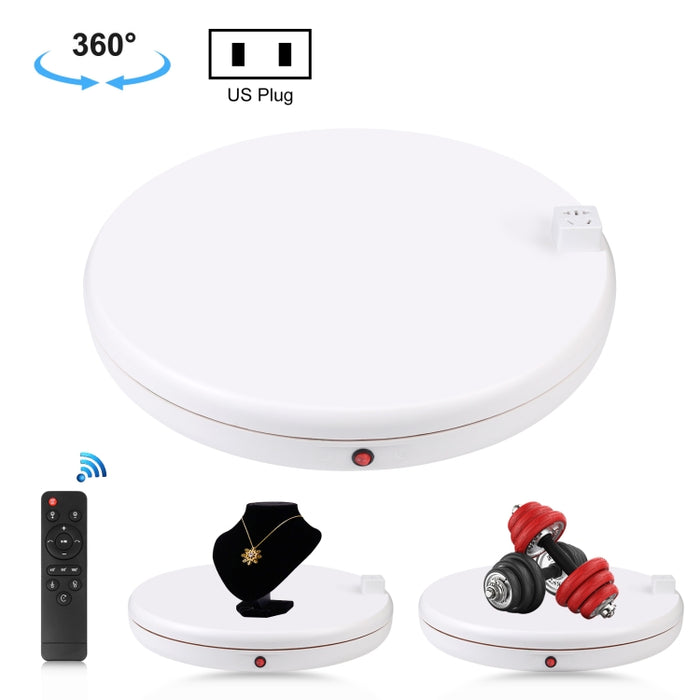 PULUZ 45cm Remote Control Adjusting Speed Rotating Turntable Display Stand with Power Socket, White, Load 100kg, 45cm Load 100kg White US Plug with Power Socket, 45cm Load 100kg White UK Plug with Power Socket                                           ...