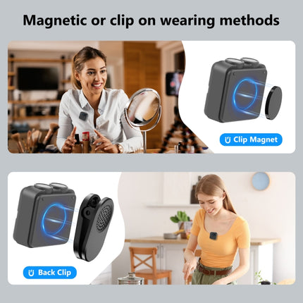 PULUZ Magnetic Lavalier Wireless Microphone with Charging Case Box, 8 Pin RX Receiver and 2 TX Microphones, 8 Pin 2 TX + 1 RX, with Charging Case Box
