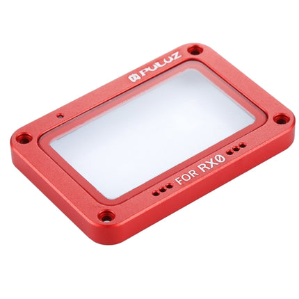 PULUZ Aluminum Alloy Flame + Tempered Glass Lens Protector for Sony RX0 / RX0 II, with Screws and Screwdrivers, Front Flame Black, Front Flame Red