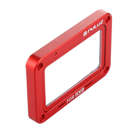 PULUZ Aluminum Alloy Flame + Tempered Glass Lens Protector for Sony RX0 / RX0 II, with Screws and Screwdrivers, Front Flame Black, Front Flame Red