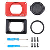 PULUZ Aluminum Alloy Front Panel + 37mm UV Filter Lens + Lens Sunshade for Sony RX0 / RX0 II, with Screws and Screwdrivers, Front Panel Red, Front Panel Black