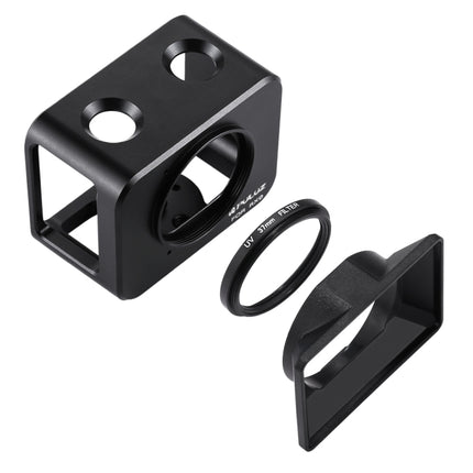 PULUZ for Sony RX0 Aluminum Alloy Protective Cage + 37mm UV Filter Lens + Lens Sunshade with Screws and Screwdrivers, Cage Black, Cage Gold, Cage Blue, Cage Red, Cage Silver