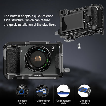 For Sony ILCE-A7CM2 / Alpha 7C II / Alpha 7CR PULUZ Metal Camera Cage Stabilizer Rig, For Sony ILCE-A7CM2 / Alpha 7CR