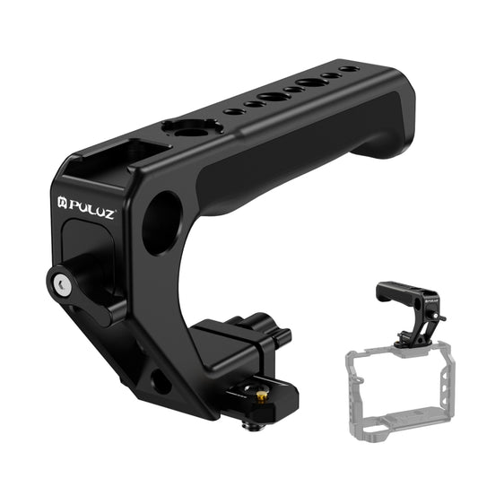 PULUZ Double-thread Metal Quick Release Top Handle with Cold Shoe for Camera Cage Stabilizer