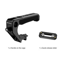 PULUZ Double-thread Metal Quick Release Top Handle with Cold Shoe for Camera Cage Stabilizer